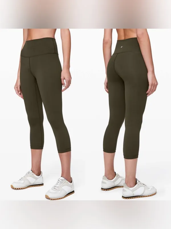 Lululemon Wunder Under Crop High-Rise *Full-On Luxtreme 21" in Dark Olive 12 - Image 2