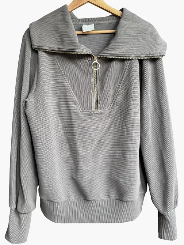 Varley Vine Half-Zip Grey Pullover‎ Sz L - Image 3