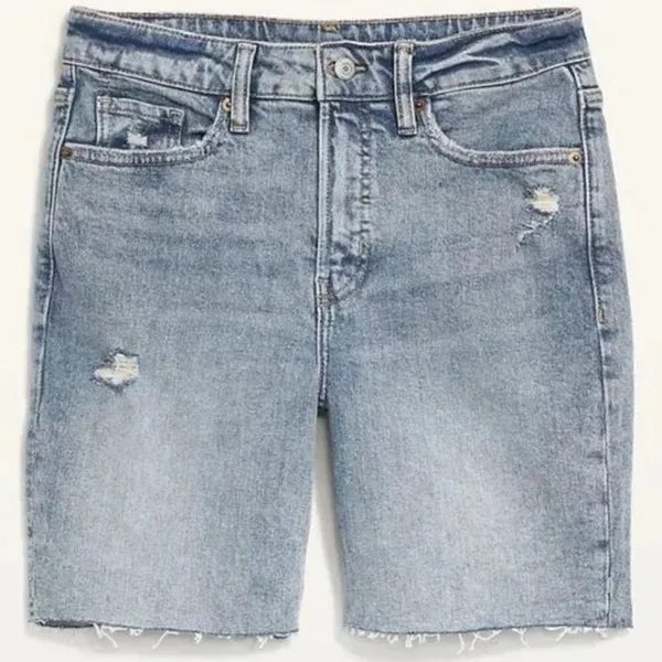Womens Old Navy High-Waisted O.G. Straight Cut-Off Denim Jean Shorts - Sz 18 - Image 3