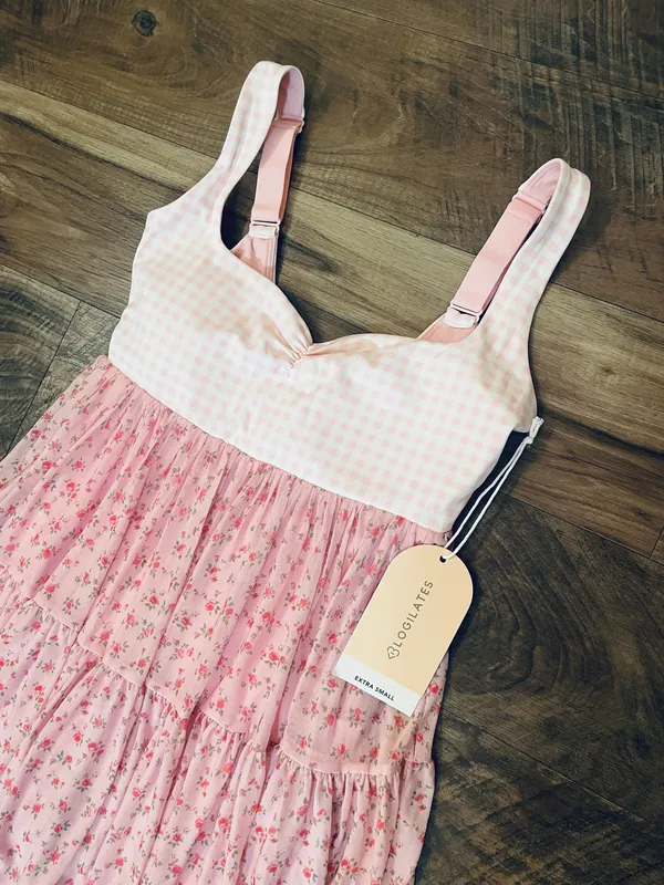 NWT! Popflex Target X Blogilates Sweetheart Babydoll Dress Gingham/Floral XS - Image 4