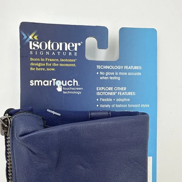 Women'S New Blue Isotoner Smart Dri Plus Smart Touch S/M Gloves Zip Sides - Image 4