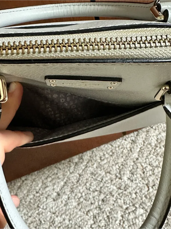Kate Spade Grove Street Carli Gray Dome Leather Satchel with Crossbody Strap - Image 9