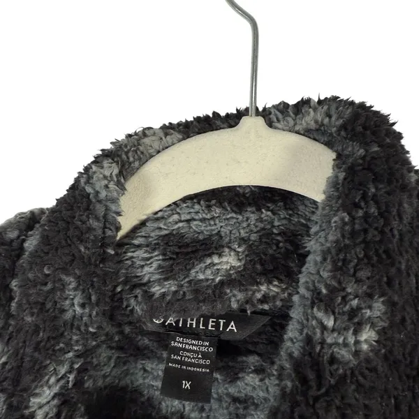 Athleta‎ Tugga Sherpa Jacket Full Zip Fog Camp Black Camo Womens Plus Size 1x - Image 5