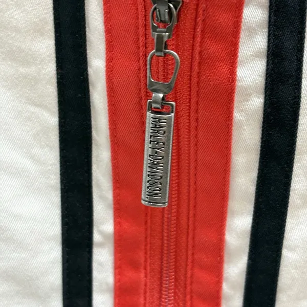HARLEY-DAVIDSON Women’s ZipUp Vest/Tank Embroidered Off-White Tailored Cut Small - Image 4