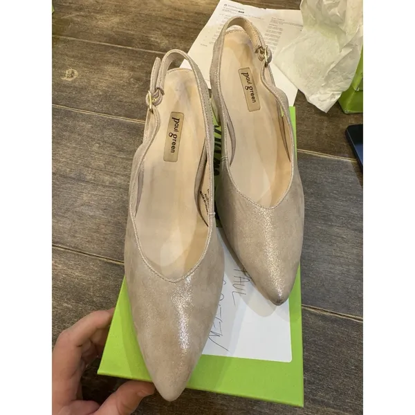 Paul Green Toluca Slingback Pump in Cashmere Metallic Suede‎ Size 3.5 US 6 - Image 5