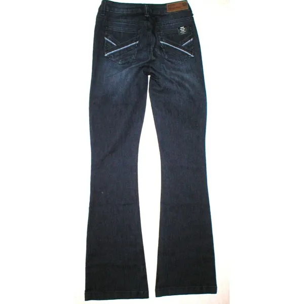 New NWT $99 Designer Buffalo David Bitton Jeans Womens 24 X 33 Mid Rise Flare Dk - Image 3