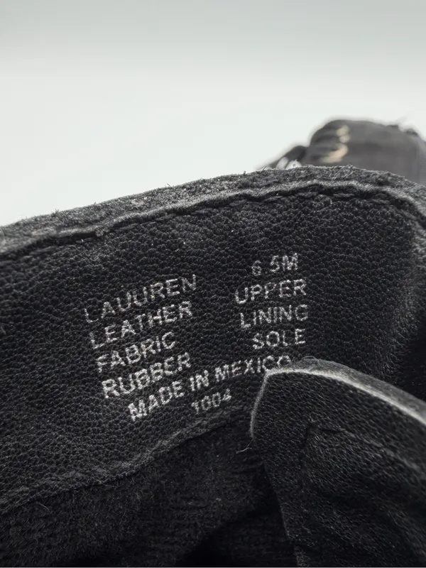 Steve Madden Lauuren Boots Womens 6.5 Black Leather Lace Up Block Heel - Image 8