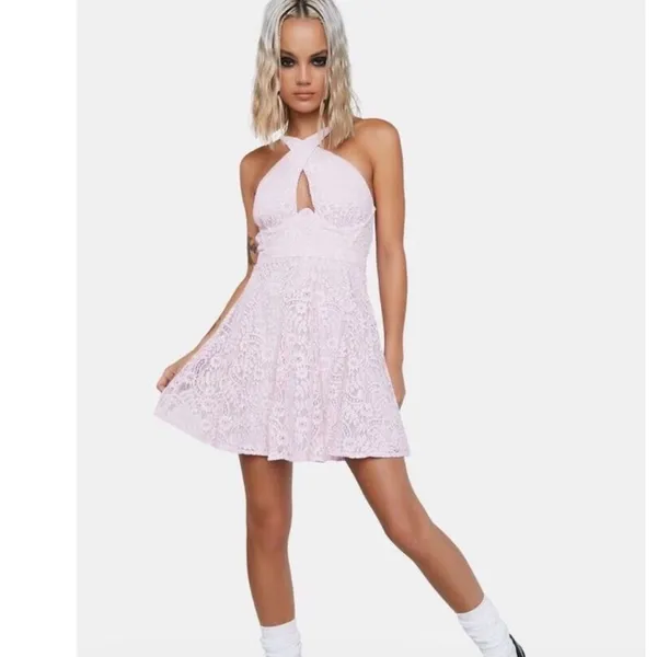 For Love & Lemons Underwire Girlhoodcord Dress Size Small NWT Baby Pink - Image 2