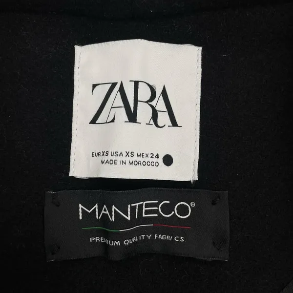 Zara Monteco Wool Front Zip Oversized Bomber Jacket Black Size XS - Image 10