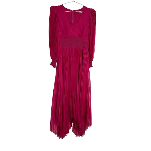 Alice & Olivia Sion‎ Pleated Asymmetric Dress - Image 4