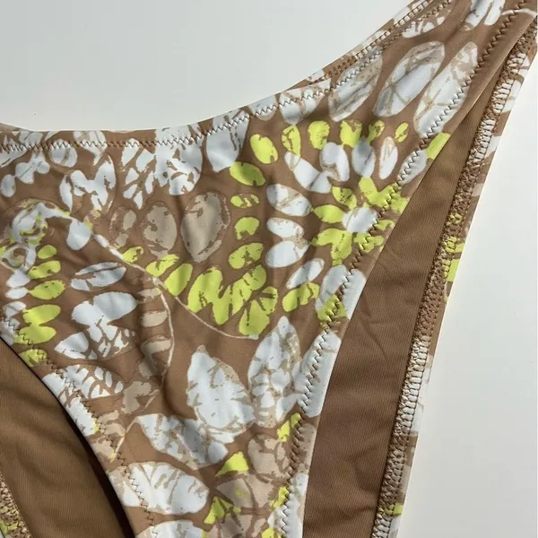 Aerie • NWT Tan Yellow White Pattern Cheekiest High Rise Floral Bikini Bottom - Image 7