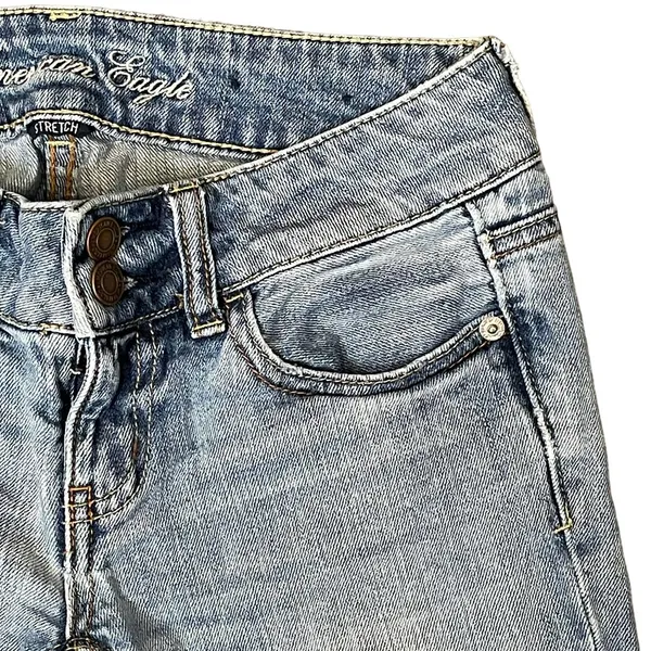 American Eagle Artist Stretch Flare Jeans Women Sz.0 Low-Rise Light Wash Denim - Image 6