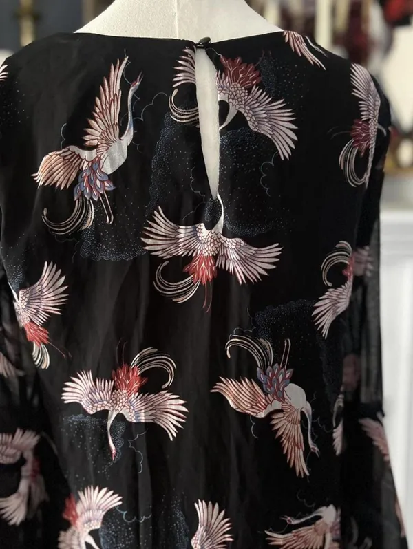 Francesca's Mi'ami Black Dress w/Bell Sleeves Shift Dress Size Medium - Image 3