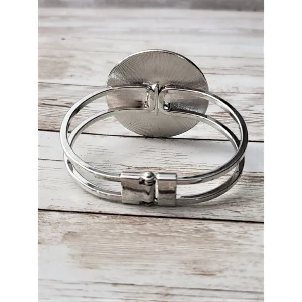Detroit Hinged Bracelet / Bangle Silver Tone - Image 3