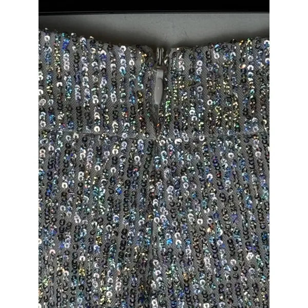 House Of CB‎ Skirt Women XS Silver Sequins Petunia Wrap Draped Mini Sexy Party - Image 6