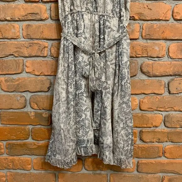 A&F Abercrombie & Fitch Dress Size Medium Gray‎ Snake Print Sleeveless Mini Midi - Image 3