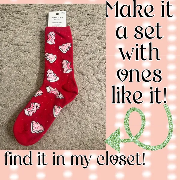 American Eagle AE Light Pink Christmas Nutcracker Ballet Women’s Crew Socks NWT - Image 6
