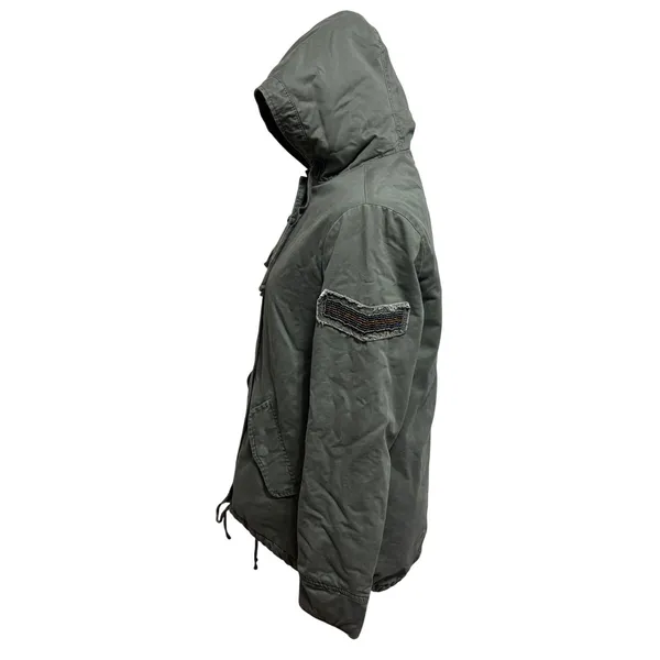 Aeropostale Utility Parka Jacket Olive Green Quilted Lined Hooded Anorak XS - Image 3