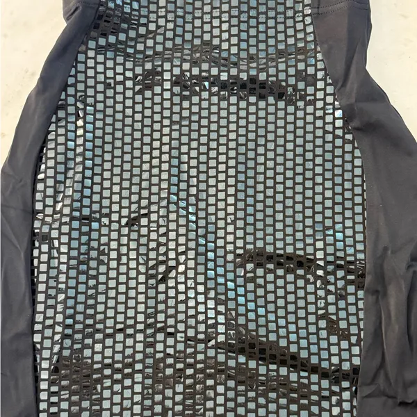 Blackmilk Black and Silver Mesh Pencil Skirt - Image 2