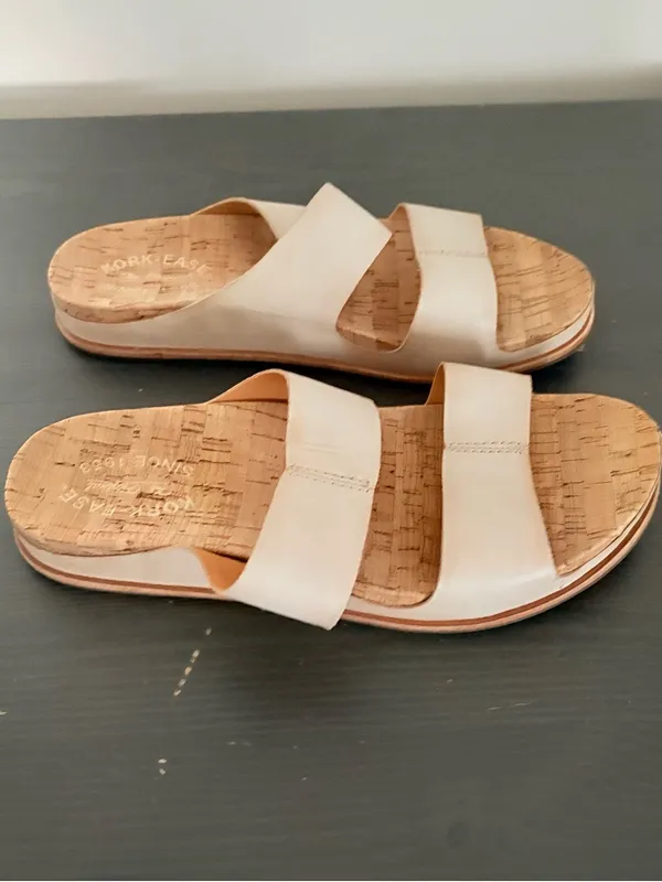 Kork-Ease Tutsi Dual Band Sandal Leather Slip On Natural Comfy Minimalist Size 8 - Image 3