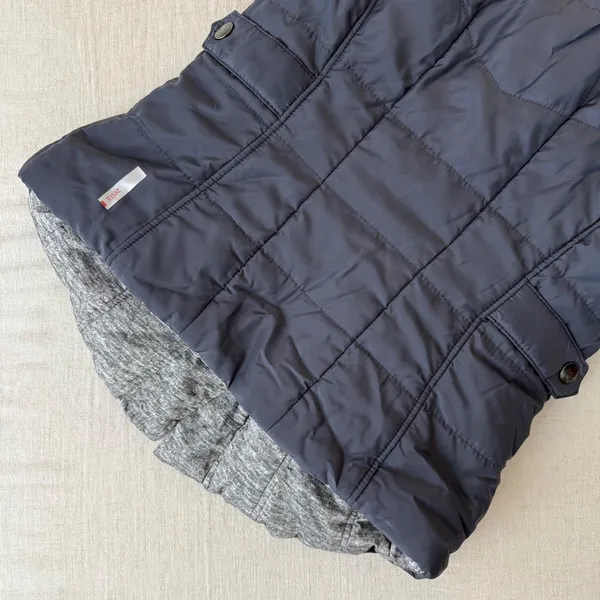 Zella Reversible Quilted Puffer Vest Navy Blue Grey‎ Space Dye Womens Small - Image 7