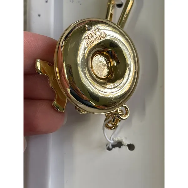 Disney Stitch Donut Floatie Spinner Keychain Charm Clip Gold Tone Sunglasses NEW - Image 3