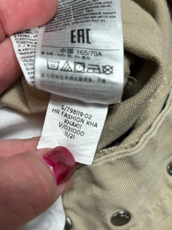 GAP High Rise Wide Leg Khaki Pants Size 4 Button Fly Stretch - Image 7