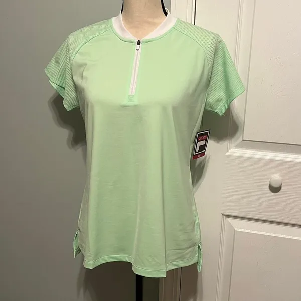 FILA Sport Mint Green bliss short sleeve tru-golf women's large golf shirt NEW‎ - Image 2