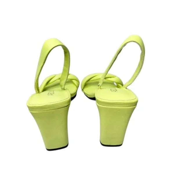 Abound Abryleigh Neon Lime Green Twisted Strap Square Toe Block Heel Sandals 5.5 - Image 7