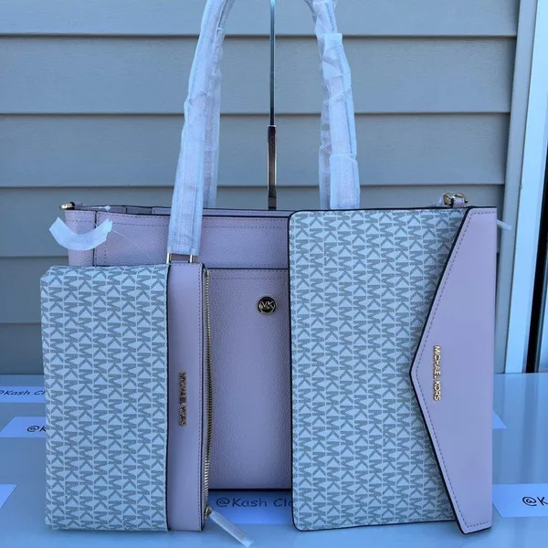 Michael Kors Powder Blush Maisie Tote 3 In 1 Large Leather Purse - Image 7