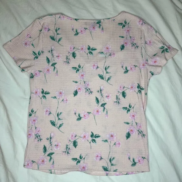 VIBE pink floral print short-sleeve top - Image 5