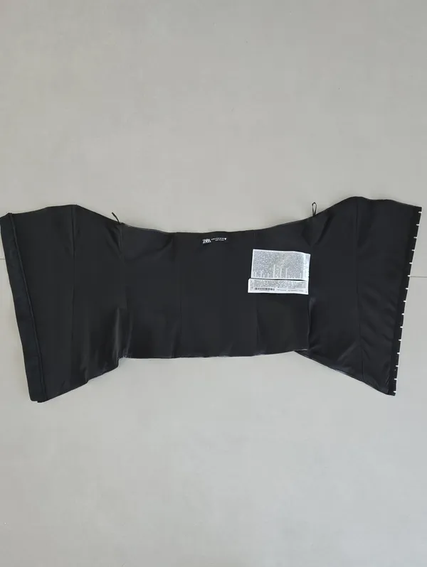Zara Black Strapless Waist Shaper Cincher Size M - Image 5