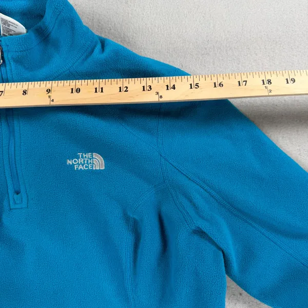 The North Face Womens TKA 100 Glacier Quarter Zip Fleece Pullover Blue Large - Image 3