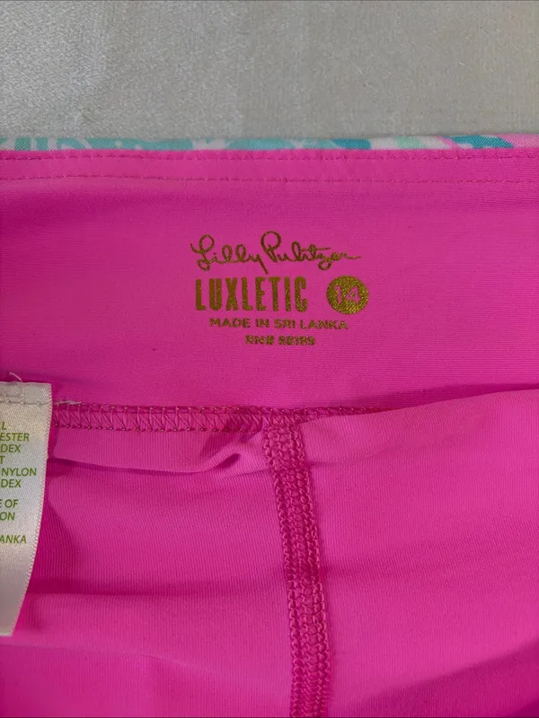 Lilly Pulitzer Luxletic Pink Multi Floral Patchwork Tropical Skort - Image 4