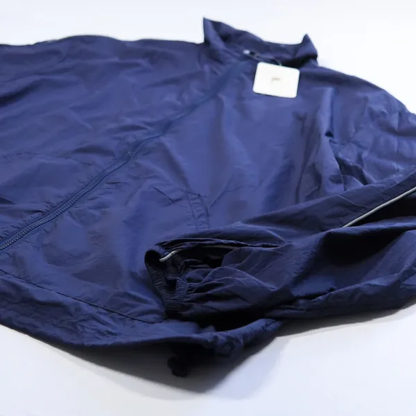 Fabletics Oversized Windbreaker Womens Medium Deep Navy Full Zip Nylon Coat NWT - Image 3