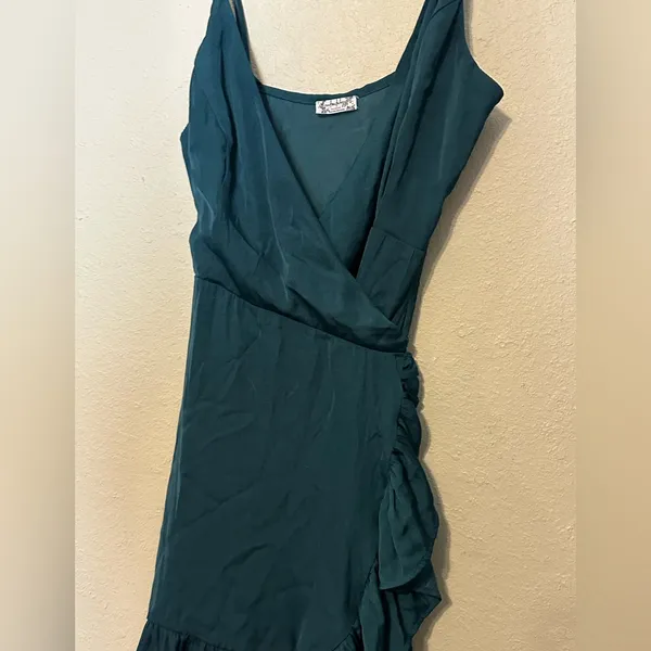 Free People Intimately All My Love Shine‎ Wrap Slip Emerald Green Size Small - Image 4
