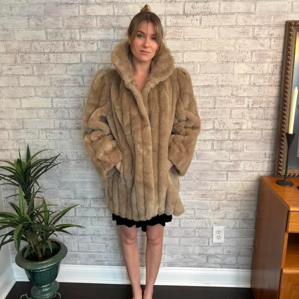 Vintage 80s Faux Jordache Fur Coat - Image 3
