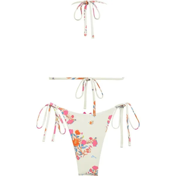 Seamoly LARGE Picot Trim Bow Halter Triangle String Tie Side Bikini Swimsuit NEW - Image 2