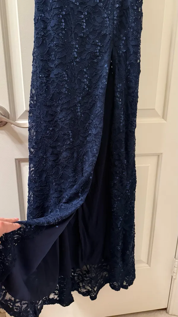 Windsor Formal Long Blue Sequin Navy Dress - Image 9