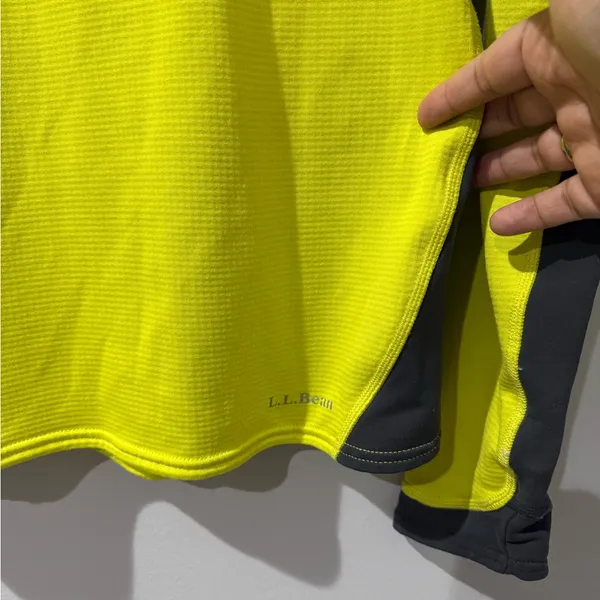 L.L. Bean Women’s M Medium Shirt Sweater Neon Green‎ Yellow Gray Activewear M - Image 2