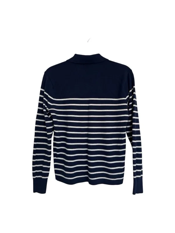 J.Crew Women’s Striped Merino Wool-blend Sweater-Polo Size S - Image 4