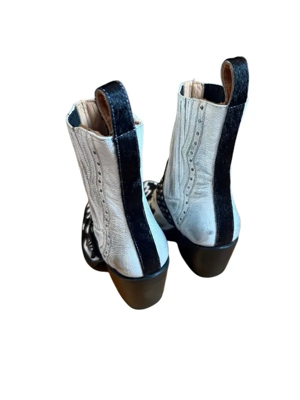 Mezcalero Dudi Black and White Leather Western Boot Size 7.5 - Image 7