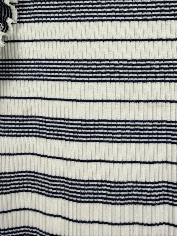 J. Crew Ruffle Sleeve Stripe Ribbed top size medium - Image 6