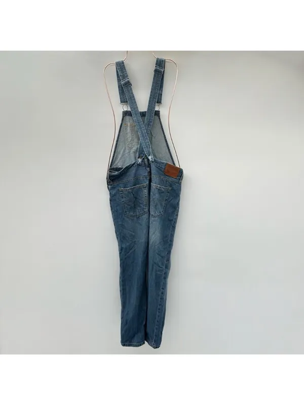 Levi's Denim Overalls With Distressed Knee Size XXS - Image 4