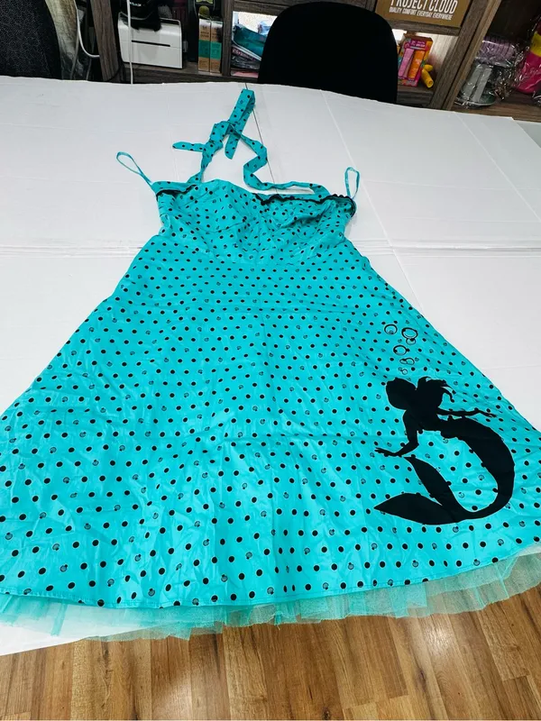 Disney torrid Teal Polka Dot Dress with Black Accents - Image 8