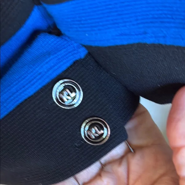 KARL LAGERFELD Vintage Blue & Black Stripe Knit Top Small Designer Grandmacore - Image 9