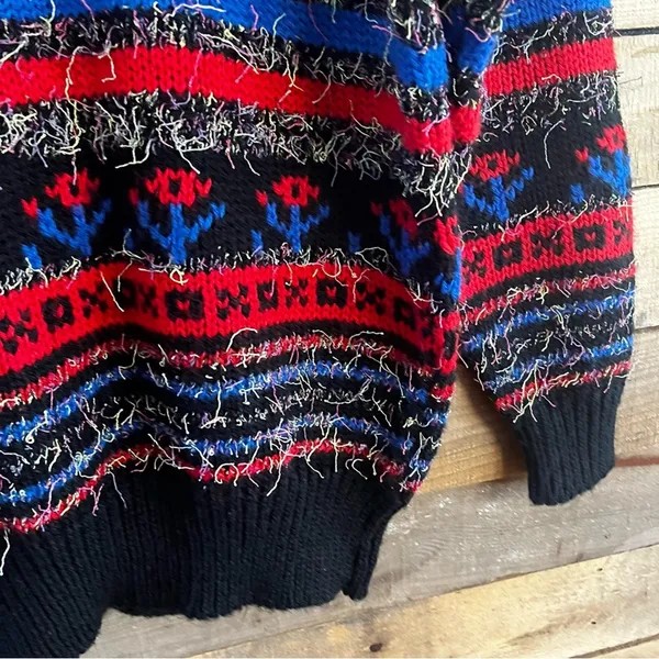 Western‎ Connection Multi Color Eyelash Sweater Size Small - Image 6