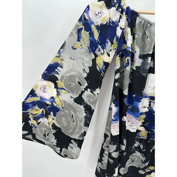 Buddy Love Women Small‎ Floral Rose Watercolor Off Shoulder Dress Bell Sleeve - Image 4