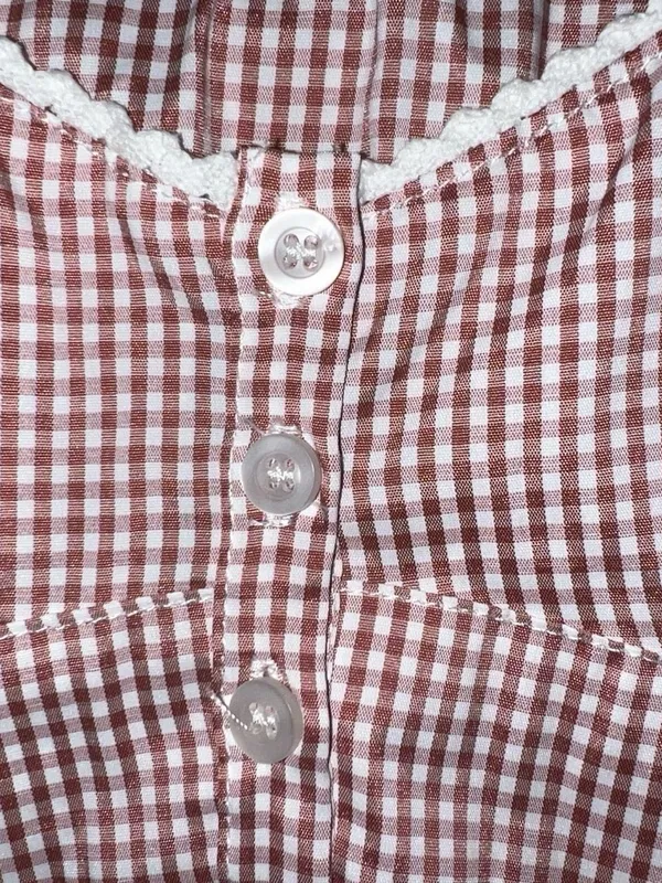 Pink & white gingham dress. Size M - Image 7