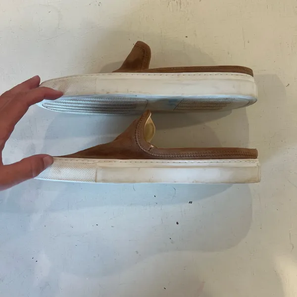 JENNI KAYNE- Suede Mule Slip On Sneakers Honey Tan Brown Size 10 - Image 5